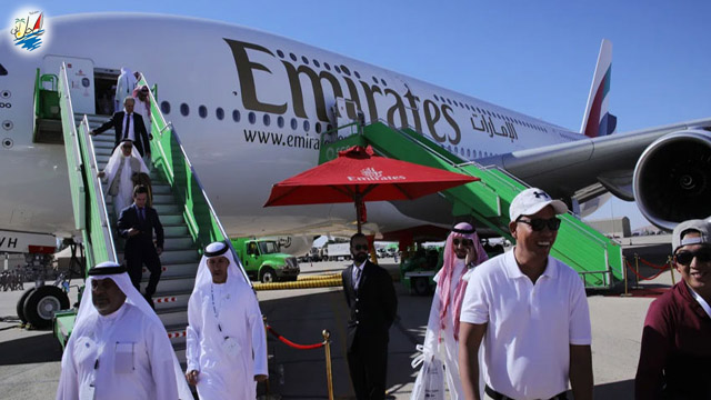    نمایشگاه حضور بیش از 3000 بازدیدکننده از A380 امارات در نمایشگاه هوایی عربستان