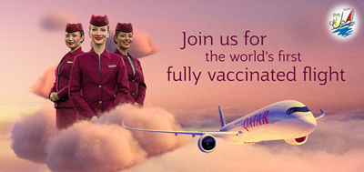    خبر خطوط هوایی قطر اولین پرواز کاملا واکسینه شده کووید 19 را در جهان انجام می دهد